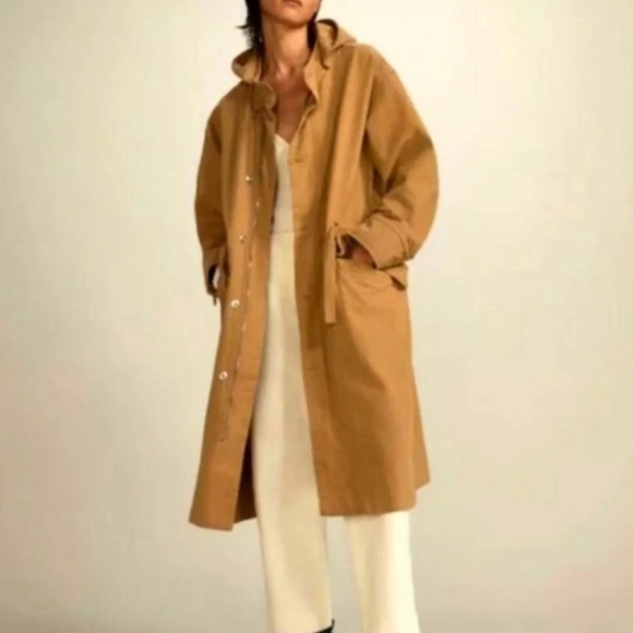 Everlane Brown Hooded Trench Coat - Picture 2 of 3